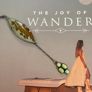 OXBOW CHARLIE "AISA" Long Oval Owyhee Jasper & Lone Mountain Turquoise Necklace